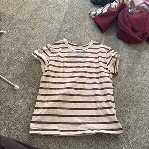 Striped Parke Shirt - Cream and Red